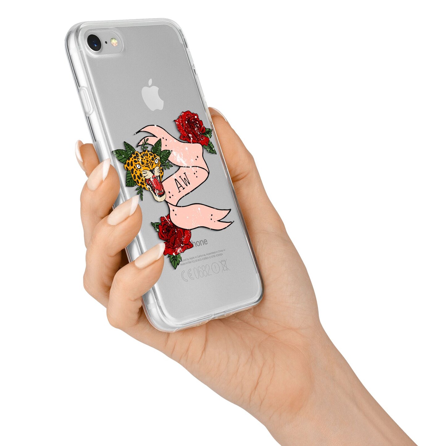 Floral Scroll Custom iPhone 7 Bumper Case on Silver iPhone Alternative Image