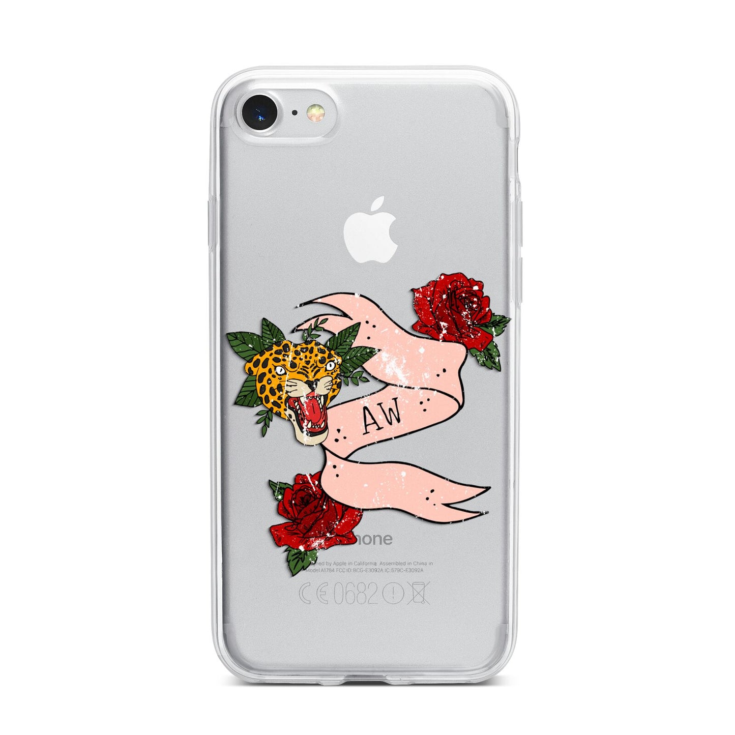 Floral Scroll Custom iPhone 7 Bumper Case on Silver iPhone