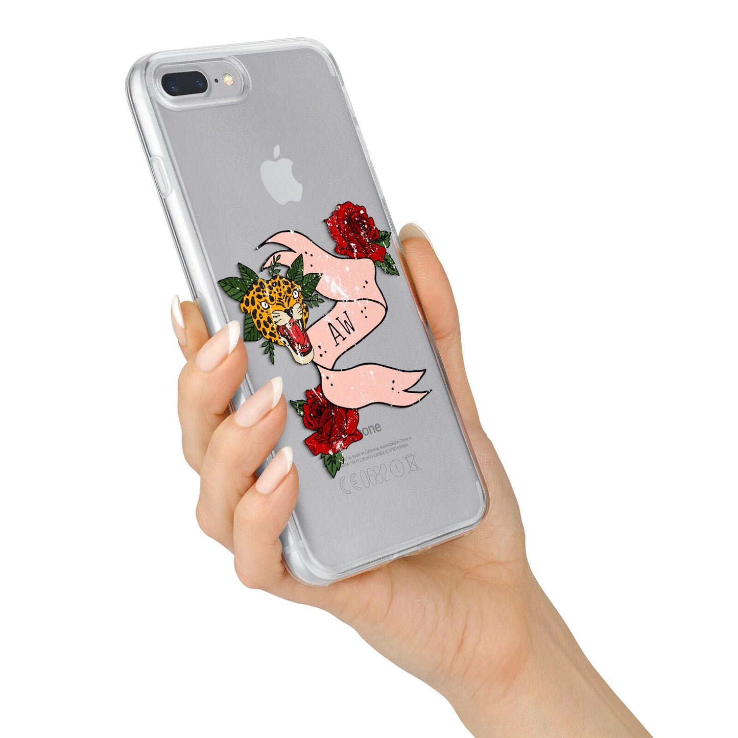 Floral Scroll Custom iPhone 7 Plus Bumper Case on Silver iPhone Alternative Image