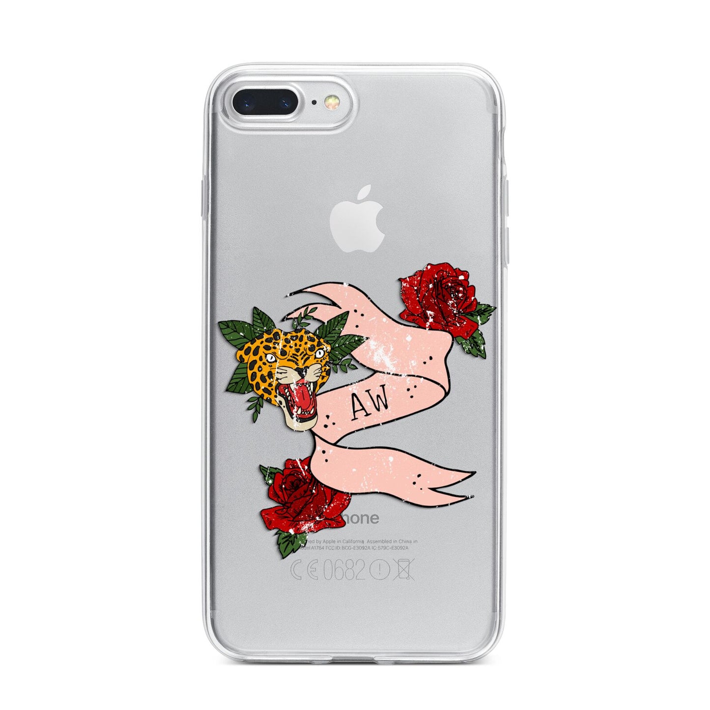 Floral Scroll Custom iPhone 7 Plus Bumper Case on Silver iPhone