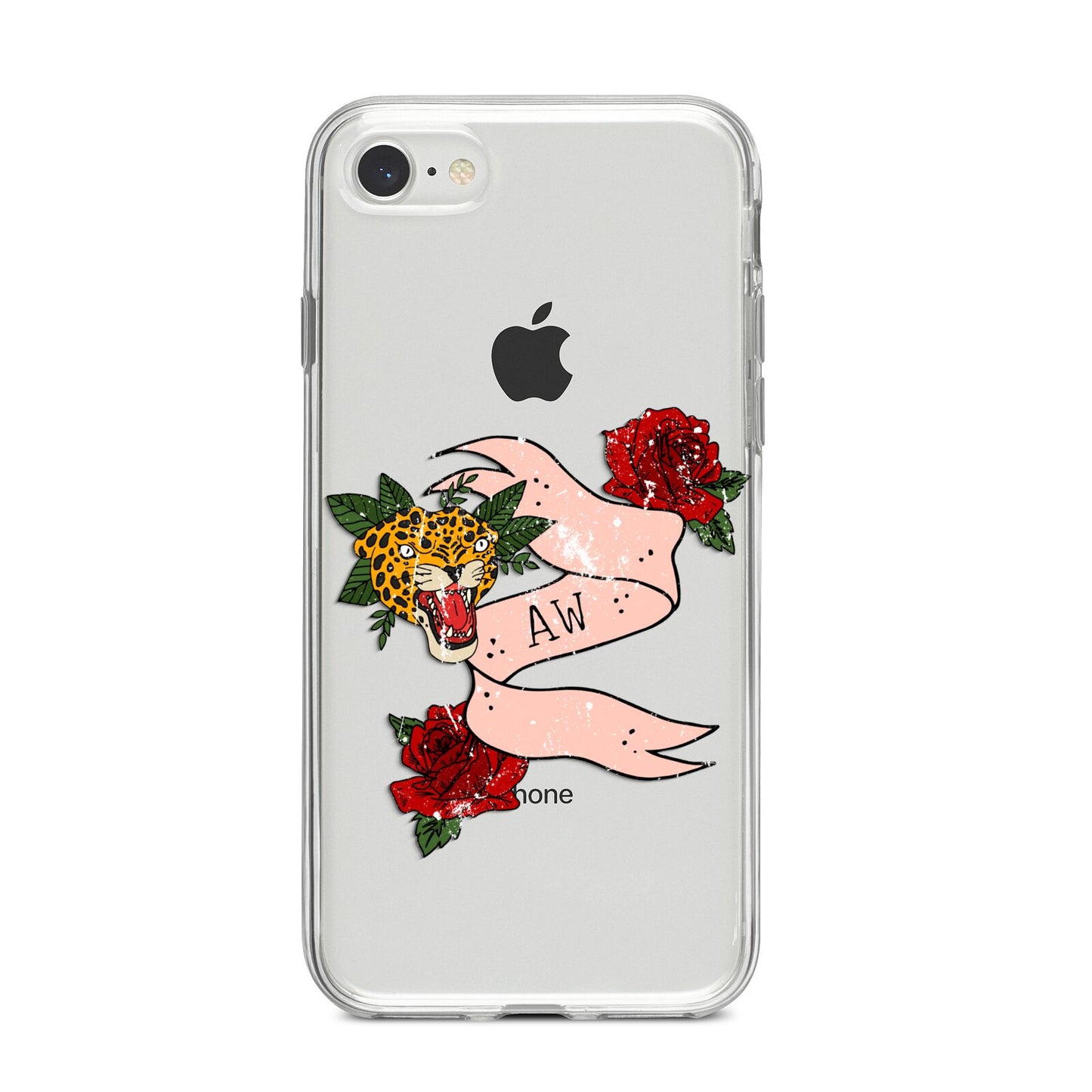 Floral Scroll Custom iPhone 8 Bumper Case on Silver iPhone