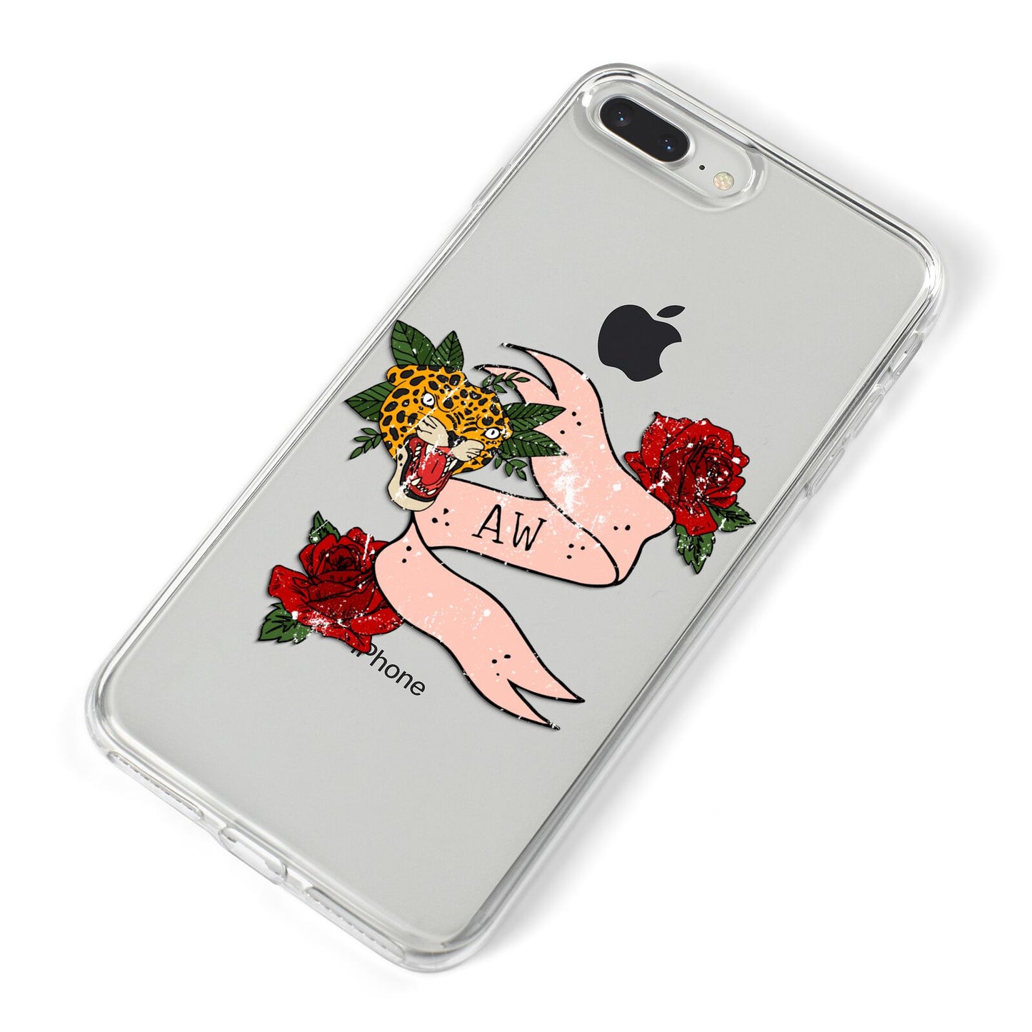 Floral Scroll Custom iPhone 8 Plus Bumper Case on Silver iPhone Alternative Image