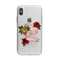 Floral Scroll Custom iPhone X Bumper Case on Silver iPhone Alternative Image 1