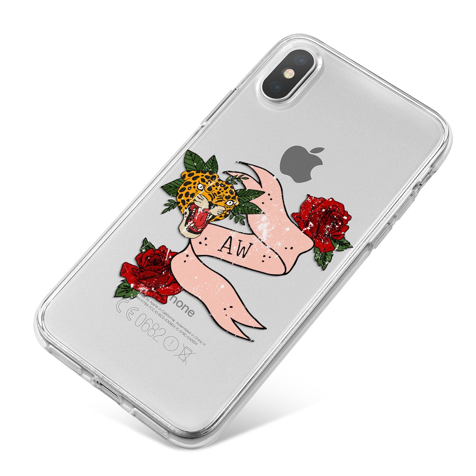 Floral Scroll Custom iPhone X Bumper Case on Silver iPhone