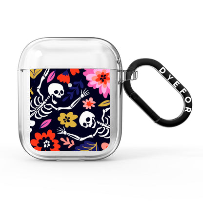 Floral Skeleton AirPods Clear Case