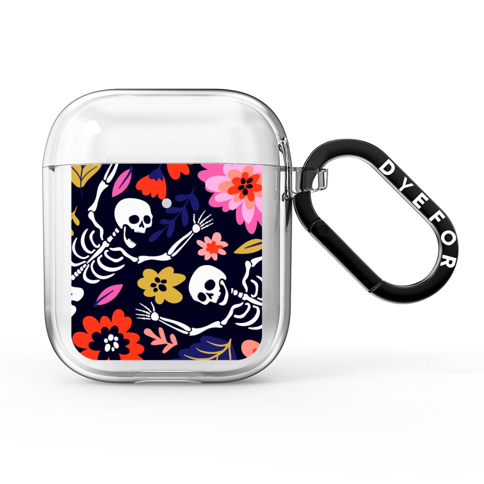 Floral Skeleton AirPods Clear Case