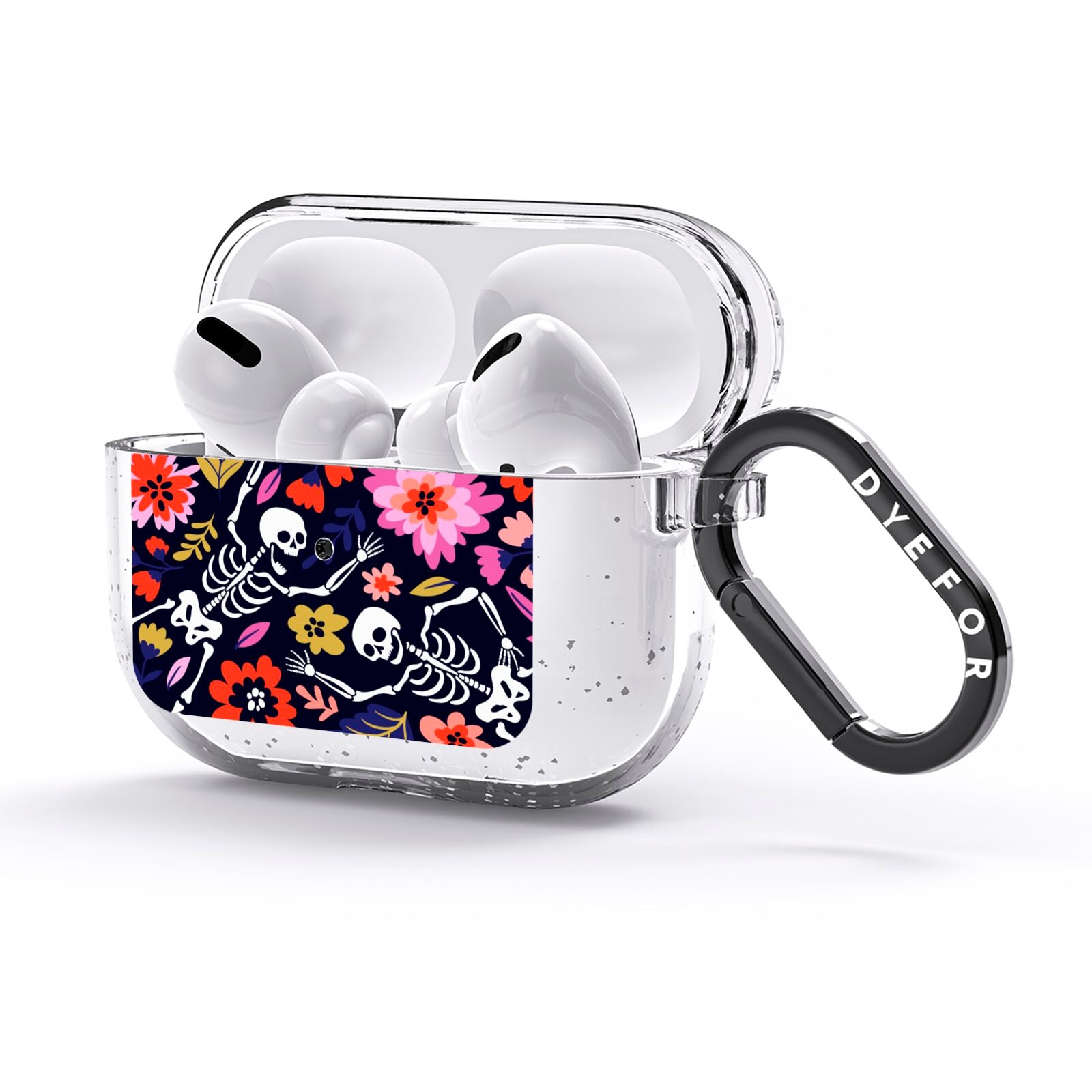 Floral Skeleton AirPods Glitter Case 3rd Gen Side Image
