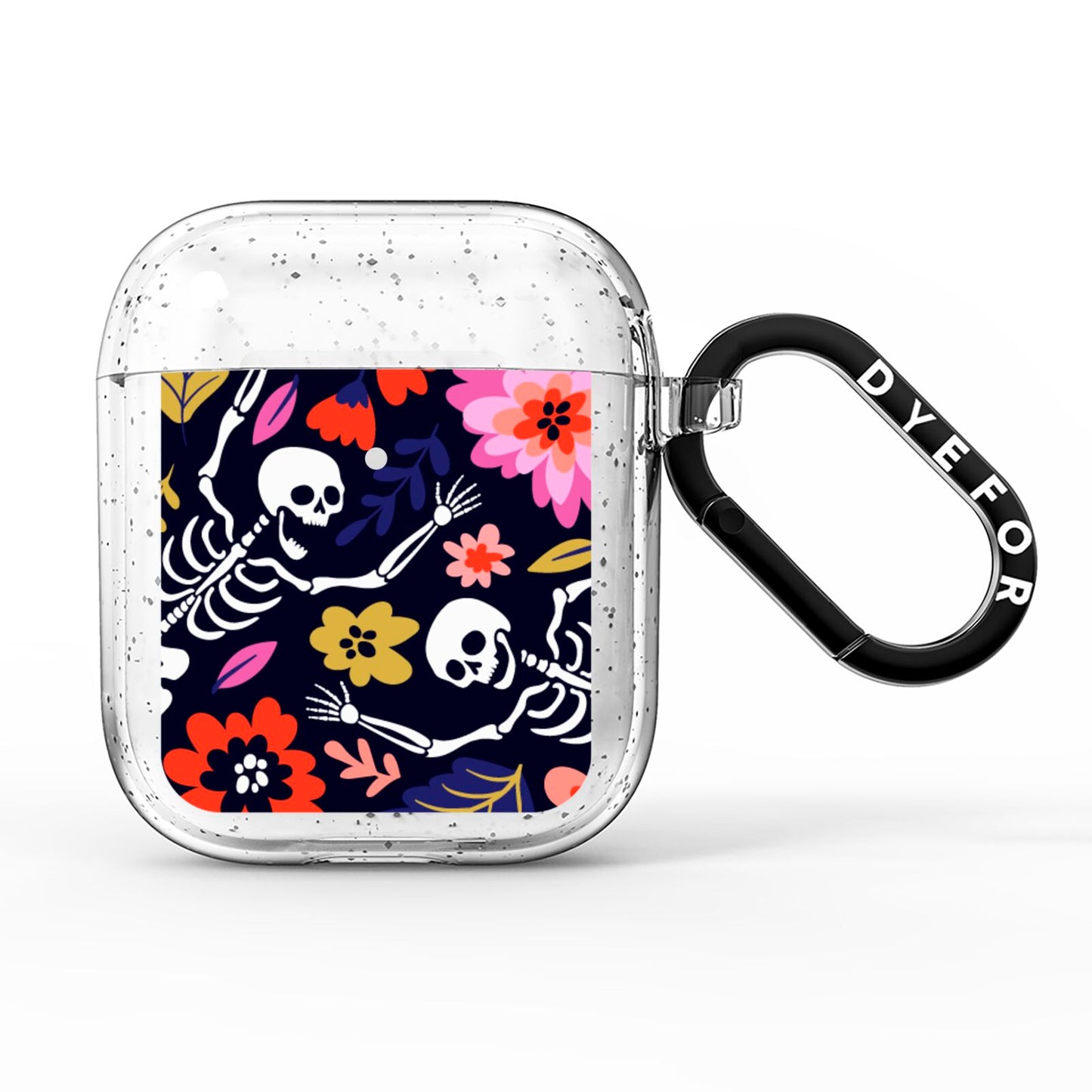 Floral Skeleton AirPods Glitter Case