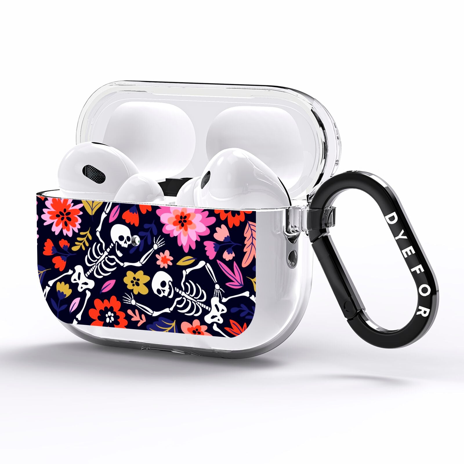 Floral Skeleton AirPods Pro Clear Case Side Image