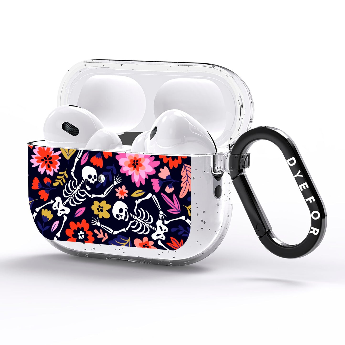 Floral Skeleton AirPods Pro Glitter Case Side Image