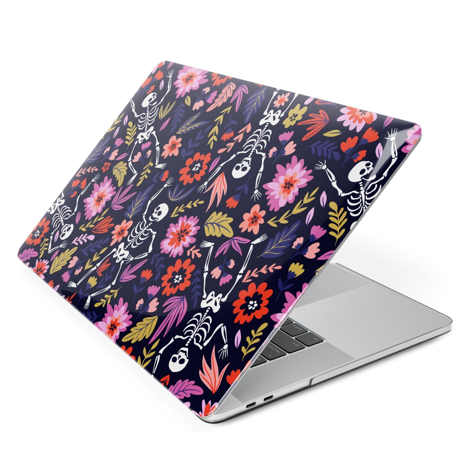 Floral Skeleton Apple MacBook Case Side View