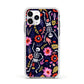 Floral Skeleton Apple iPhone 11 Pro in Silver with White Impact Case
