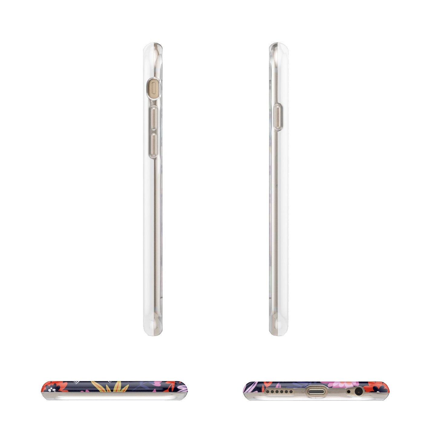 Floral Skeleton Apple iPhone 6 3D Wrap Tough Case Alternative Image Angles