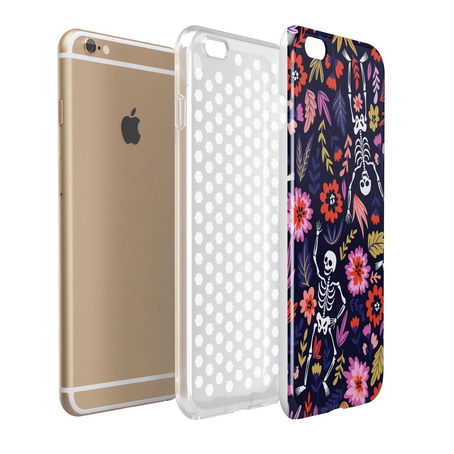 Floral Skeleton Apple iPhone 6 Plus 3D Tough Case Expand Detail Image