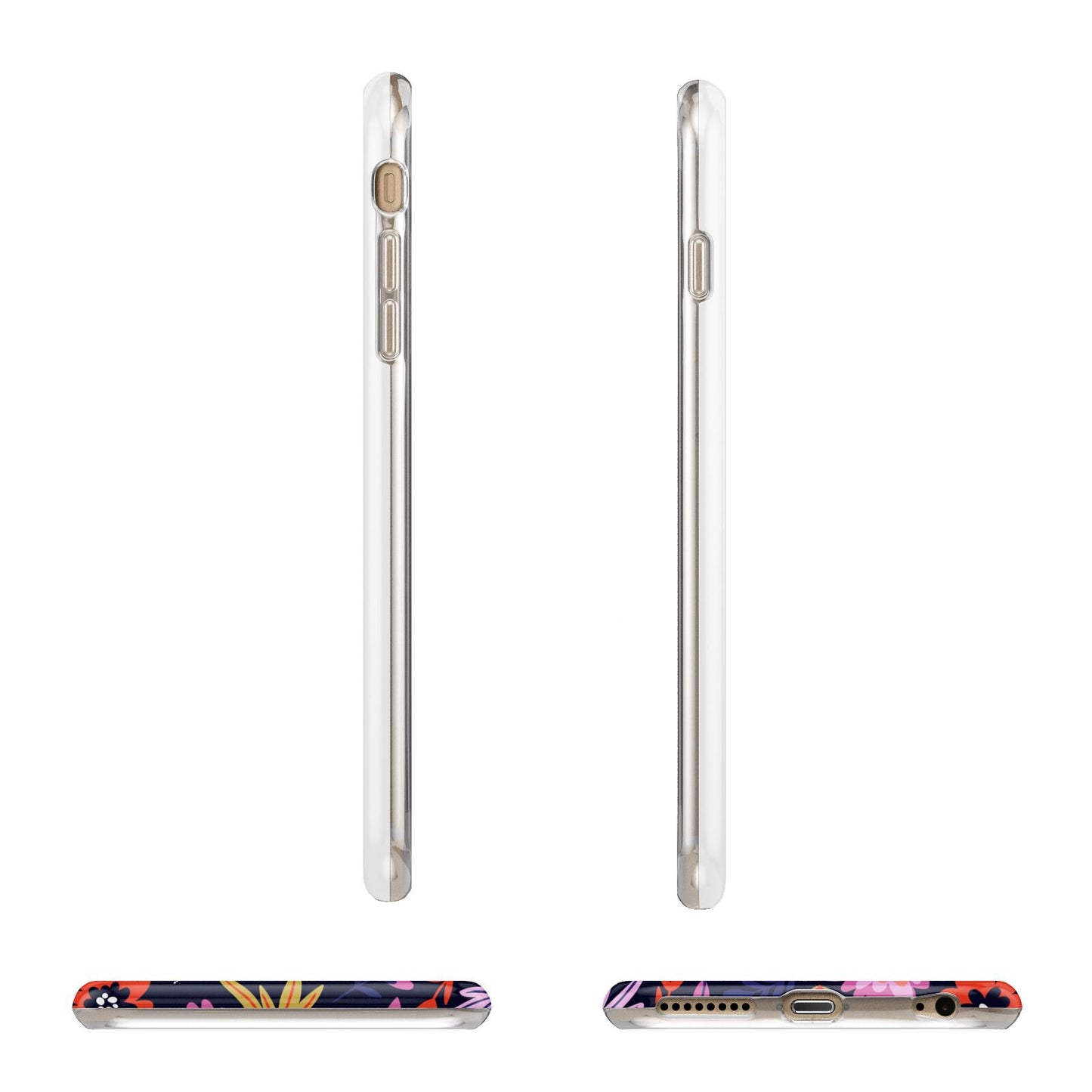 Floral Skeleton Apple iPhone 6 Plus 3D Wrap Tough Case Alternative Image Angles