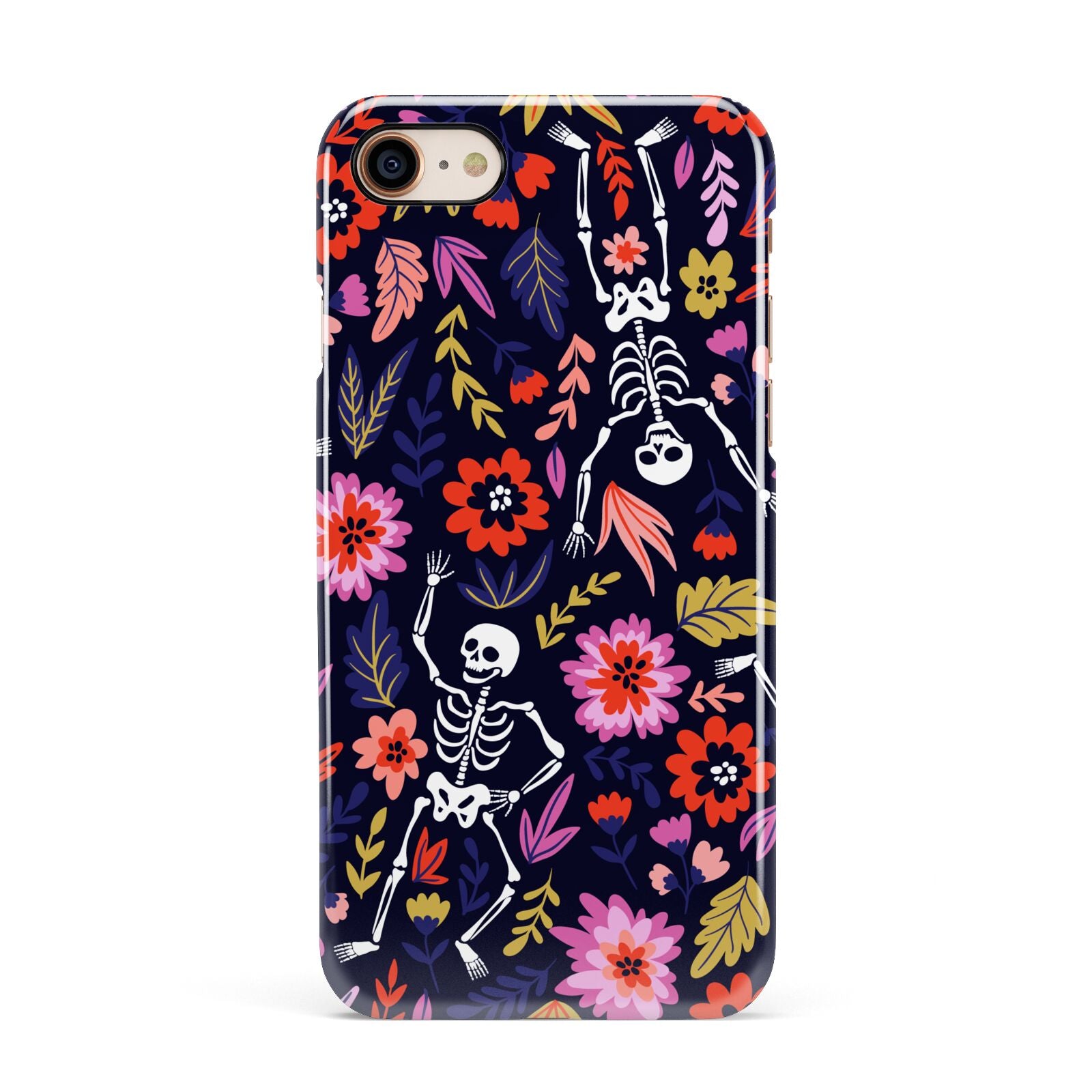 Floral Skeleton Apple iPhone 7 8 3D Snap Case