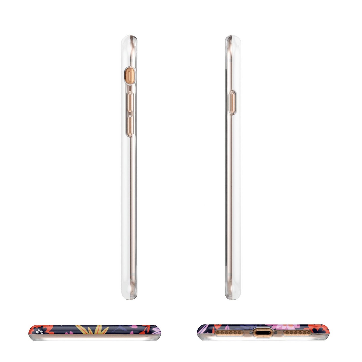 Floral Skeleton Apple iPhone 7 8 3D Wrap Tough Case Alternative Image Angles