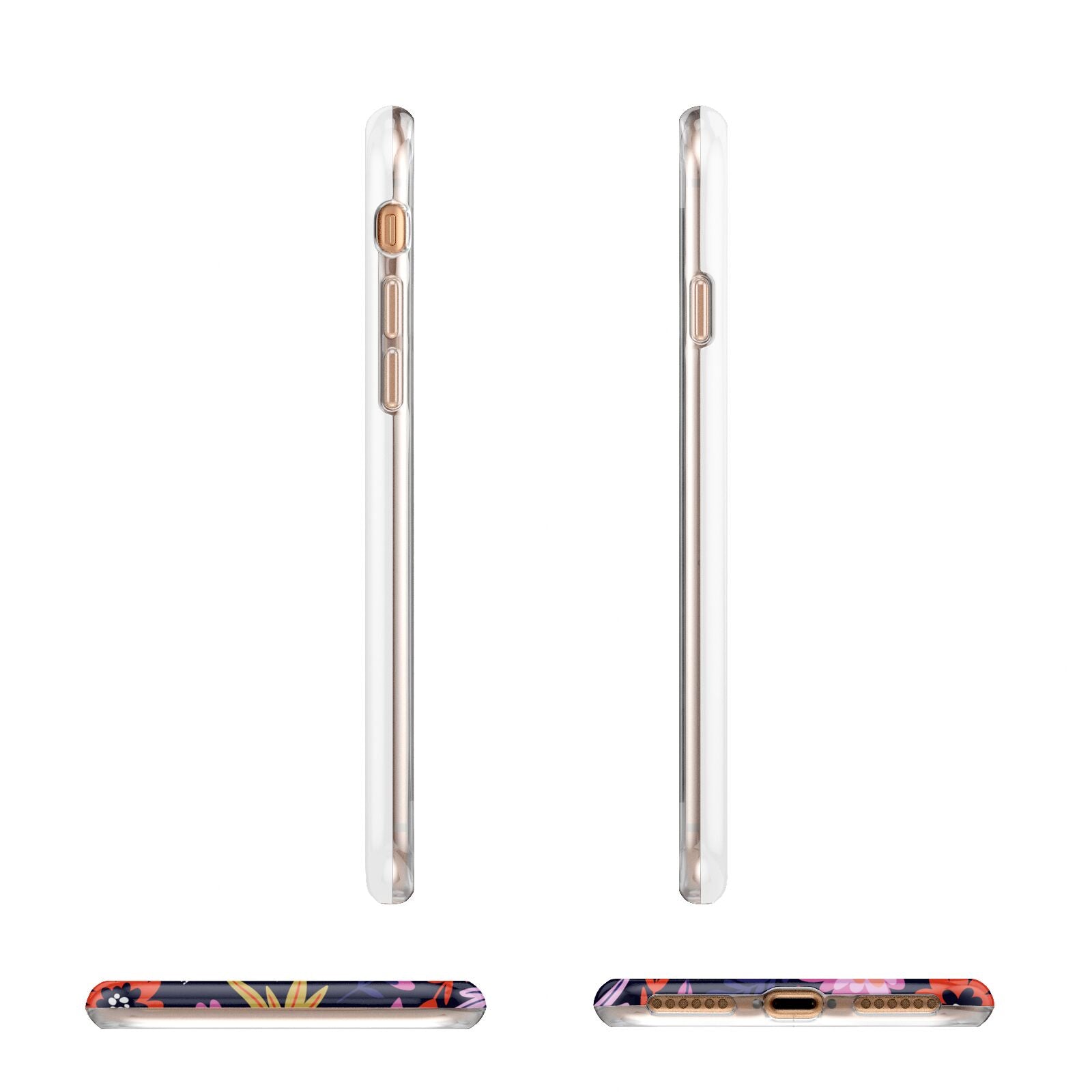 Floral Skeleton Apple iPhone 7 8 3D Wrap Tough Case Alternative Image Angles