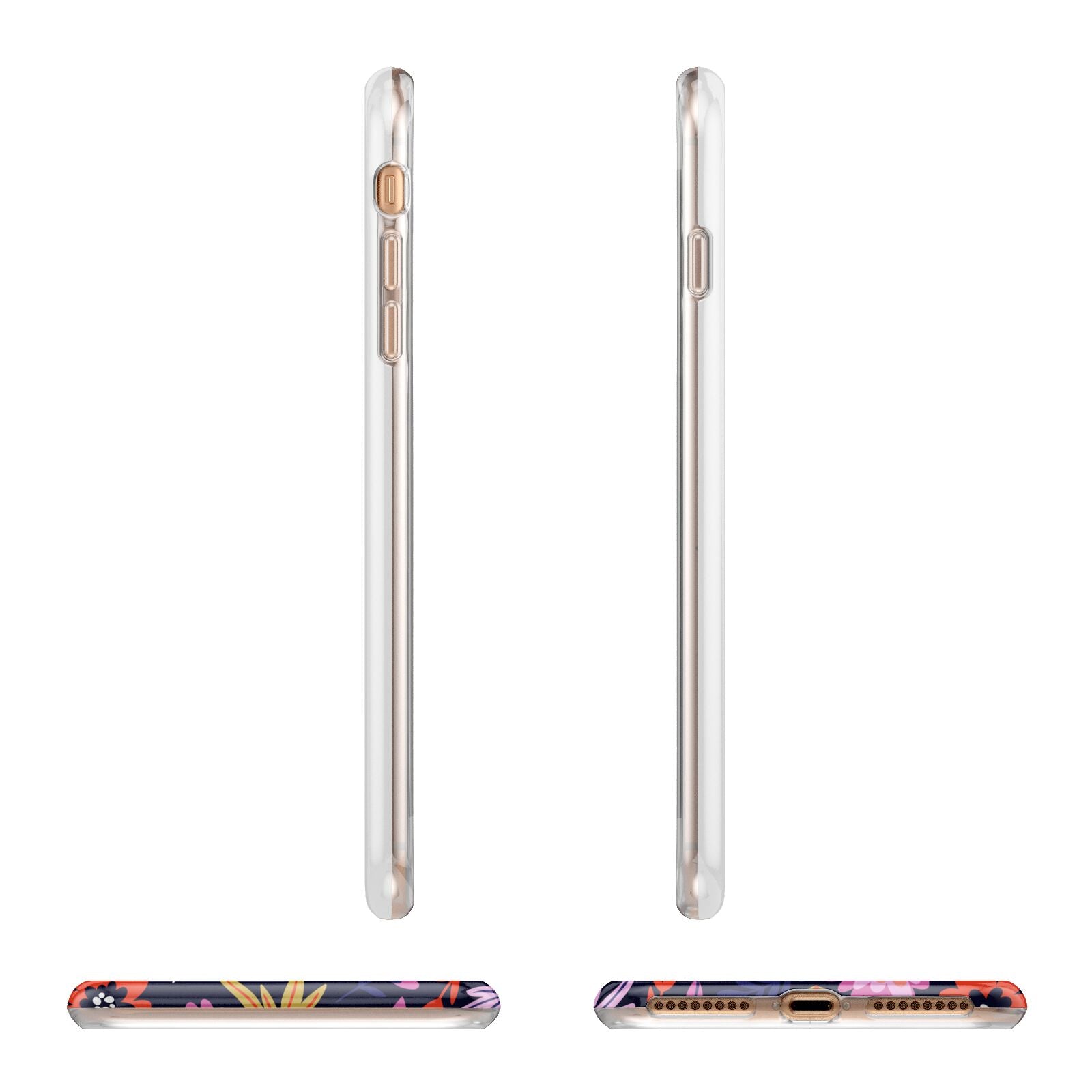 Floral Skeleton Apple iPhone 7 8 Plus 3D Wrap Tough Case Alternative Image Angles