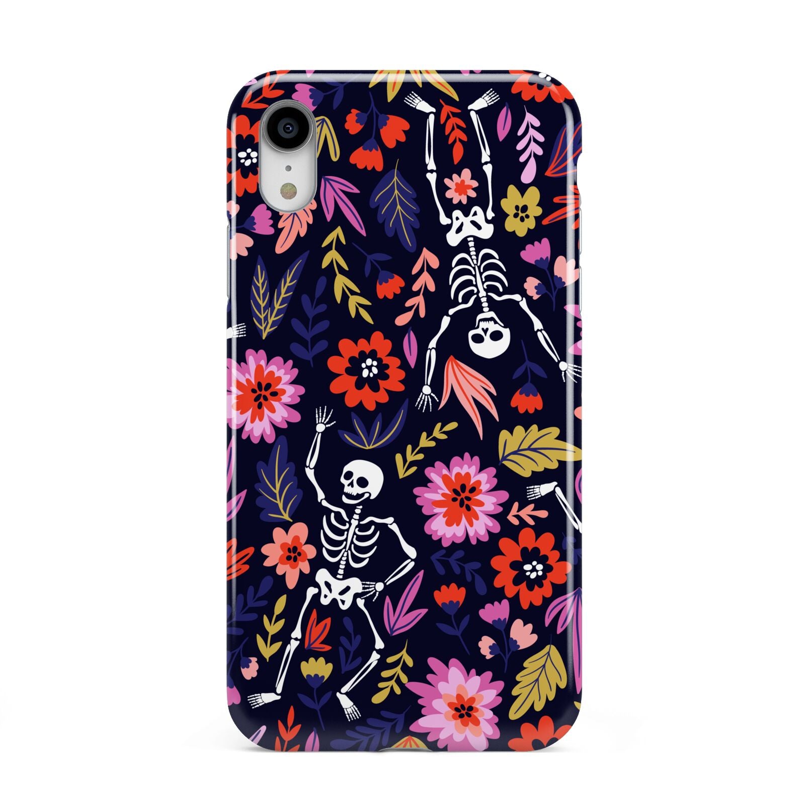 Floral Skeleton Apple iPhone XR White 3D Tough Case