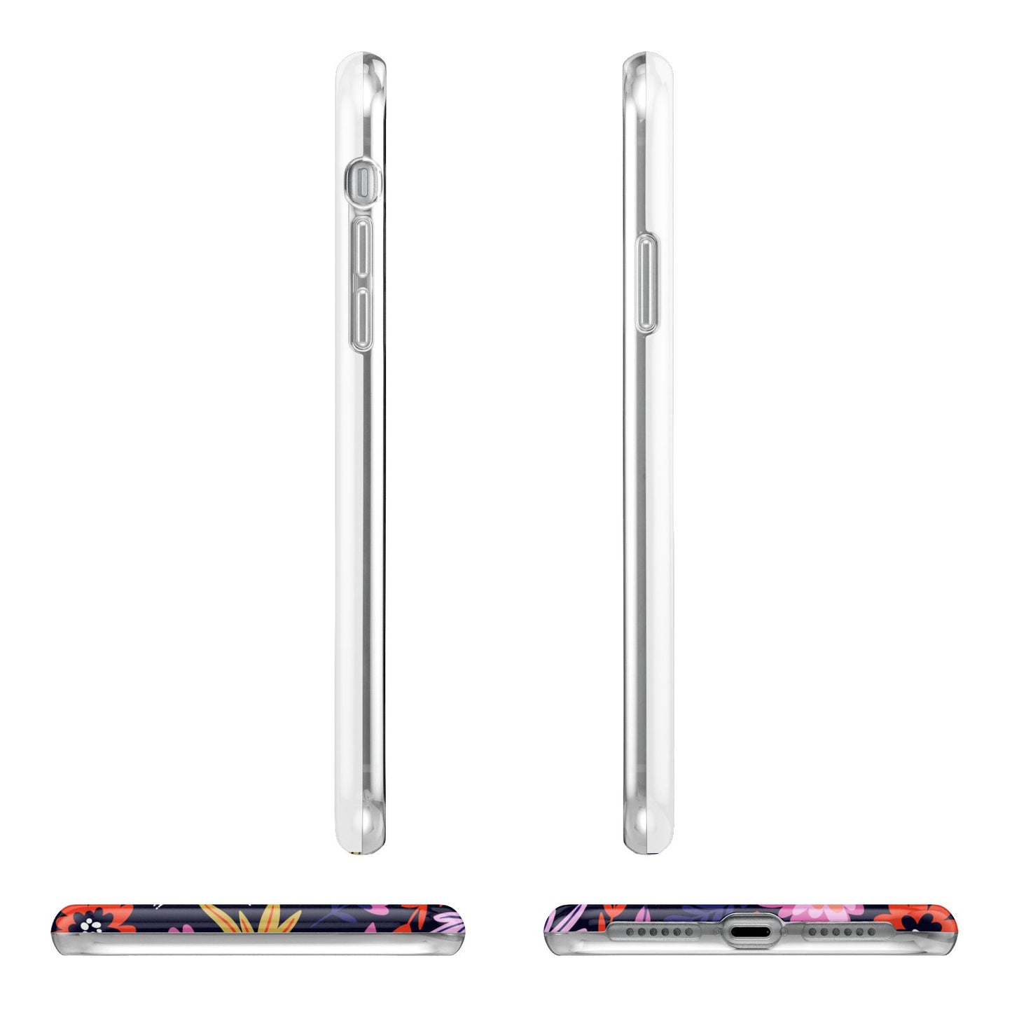 Floral Skeleton Apple iPhone XR in White with 3D Wrap Tough Case Alternative Image Angles