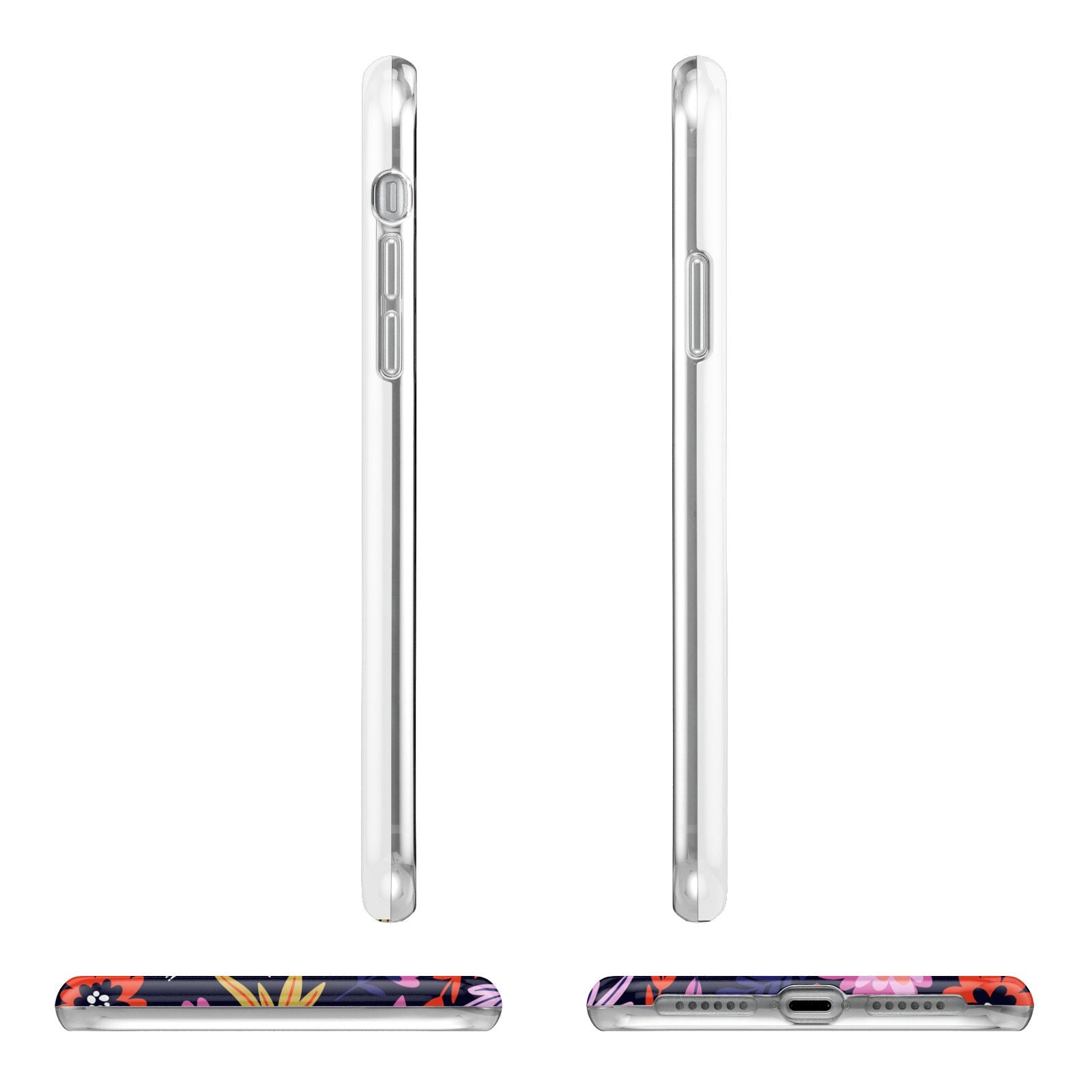 Floral Skeleton Apple iPhone XR in White with 3D Wrap Tough Case Alternative Image Angles