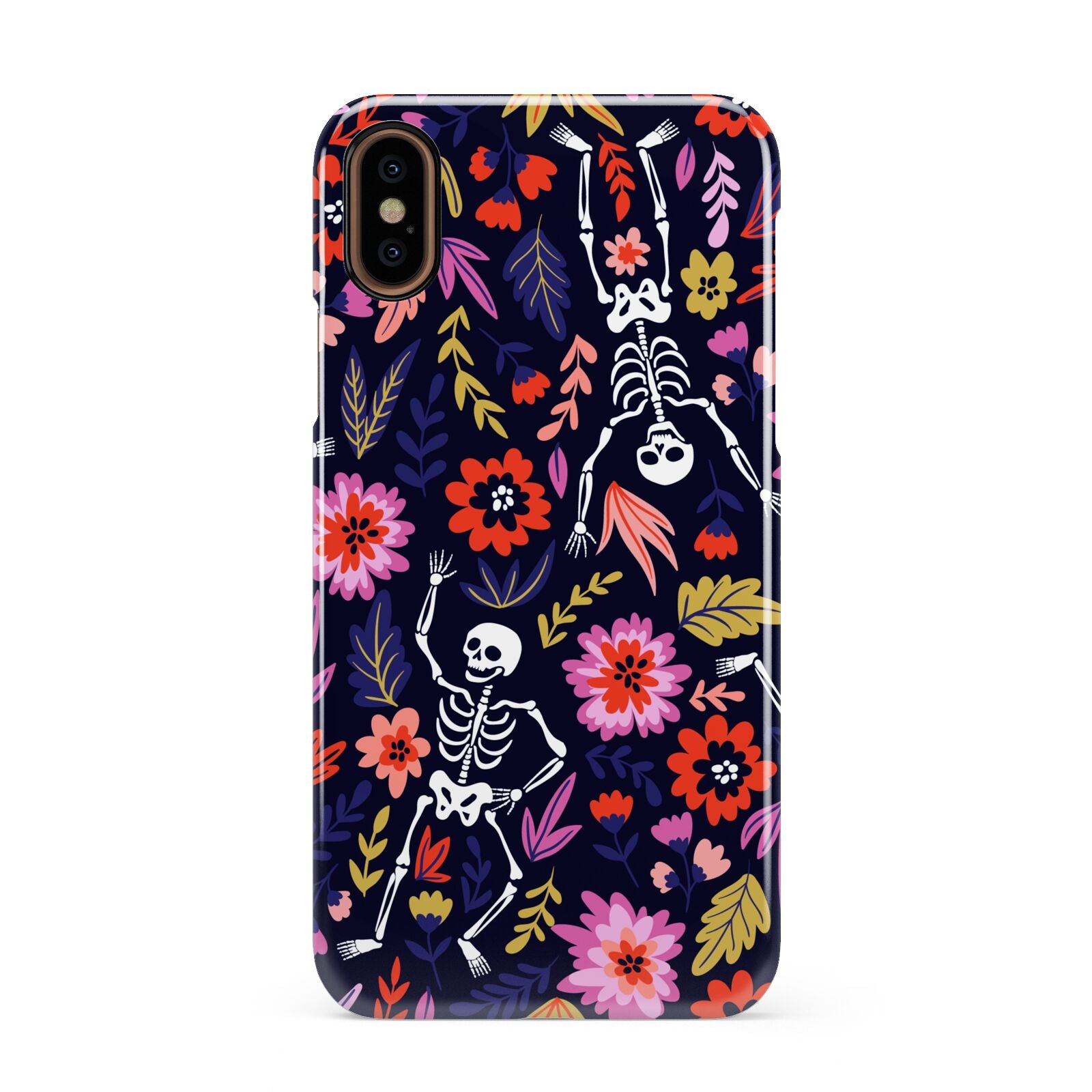 Floral Skeleton Apple iPhone XS 3D Snap Case