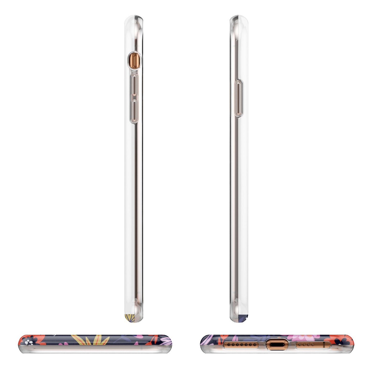 Floral Skeleton Apple iPhone XS Max 3D Wrap Tough Case Alternative Image Angles