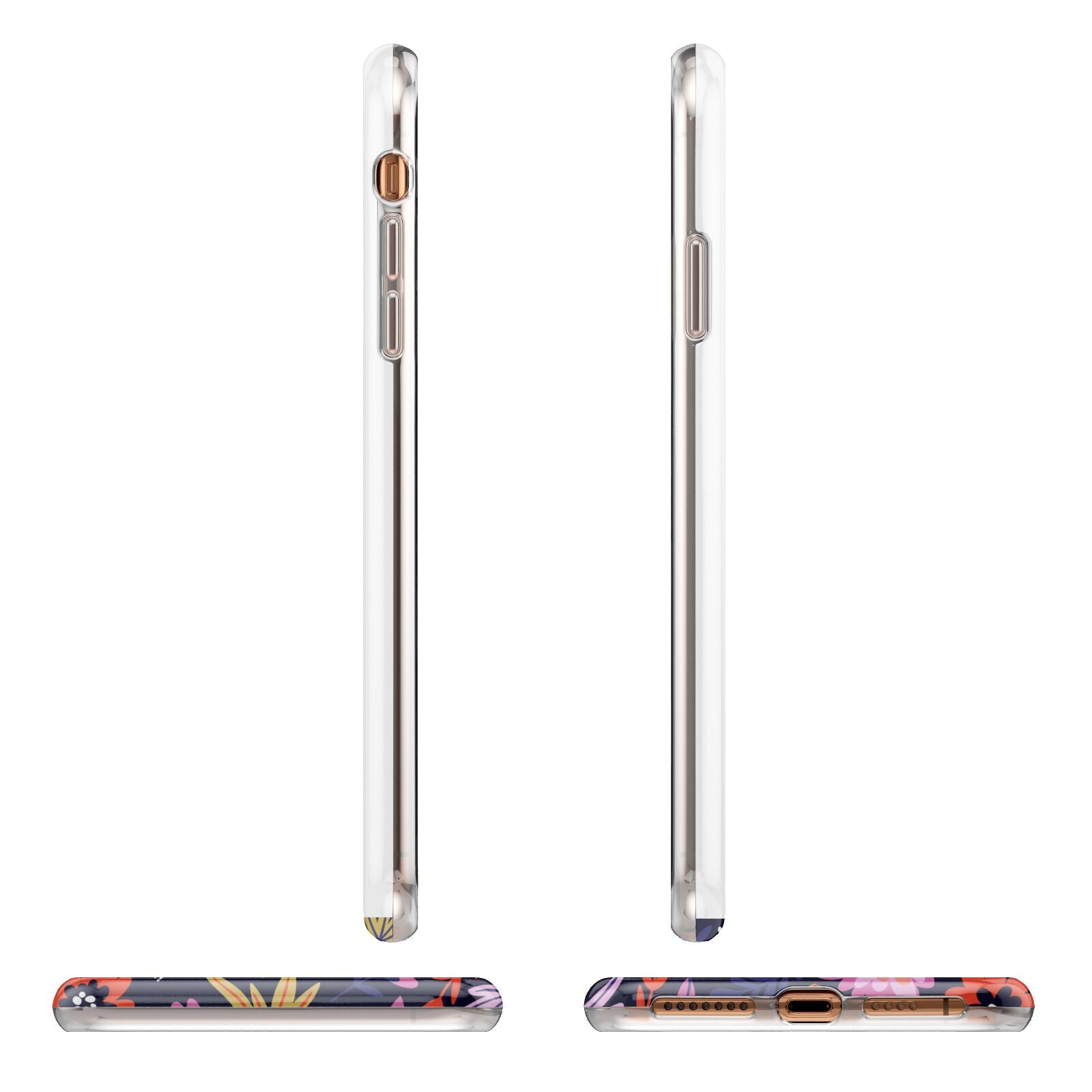 Floral Skeleton Apple iPhone XS Max 3D Wrap Tough Case Alternative Image Angles