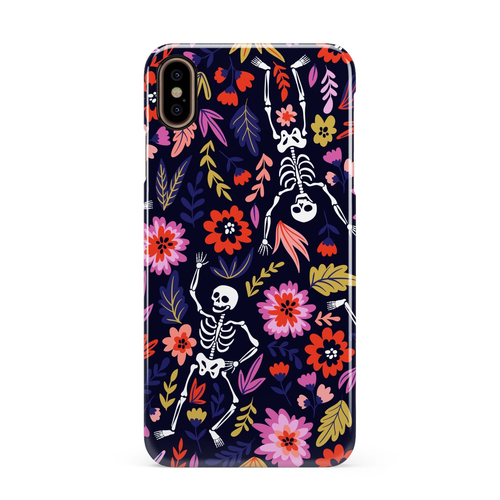 Floral Skeleton Apple iPhone Xs Max 3D Snap Case