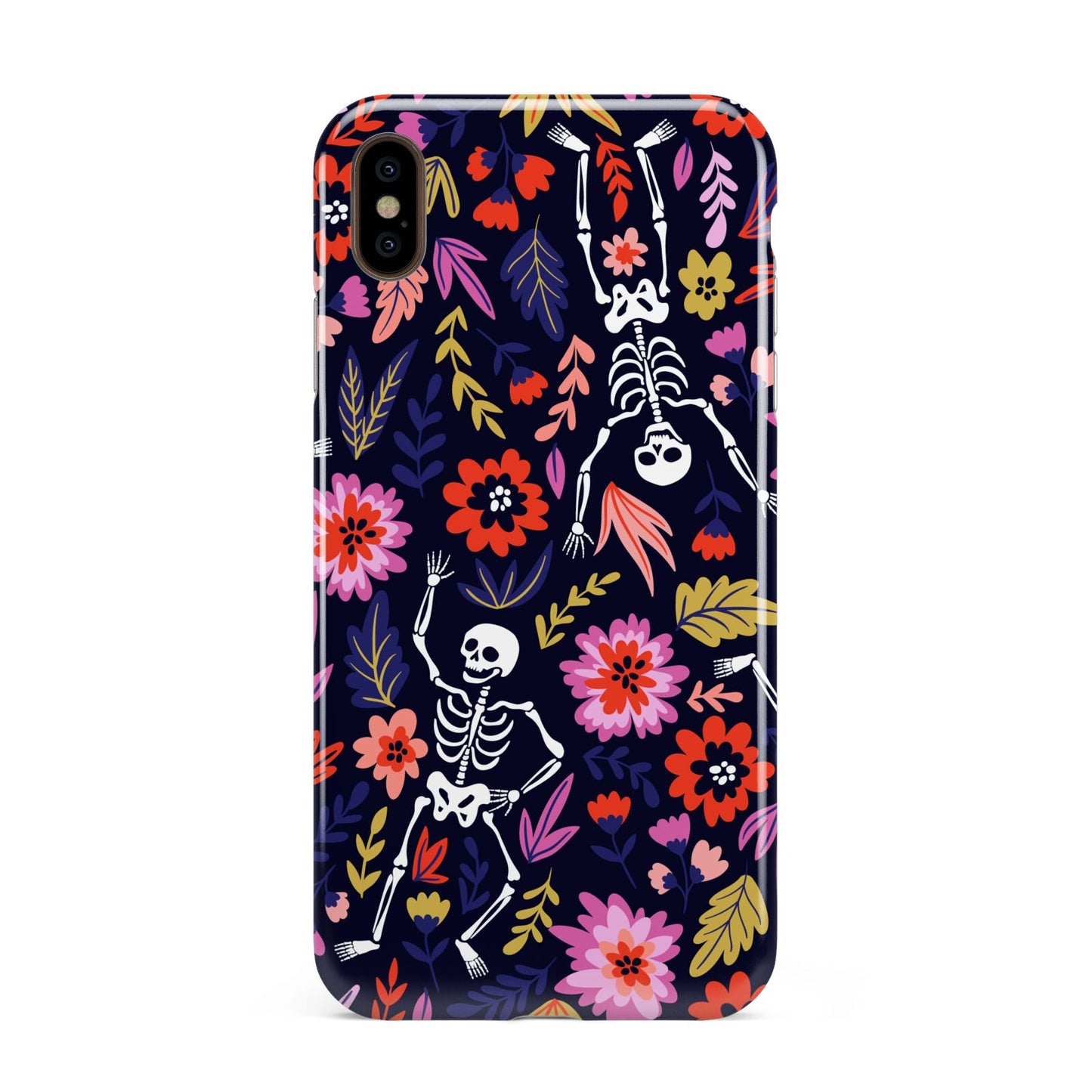 Floral Skeleton Apple iPhone Xs Max 3D Tough Case