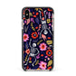 Floral Skeleton Apple iPhone Xs Max Impact Case Black Edge on Gold Phone