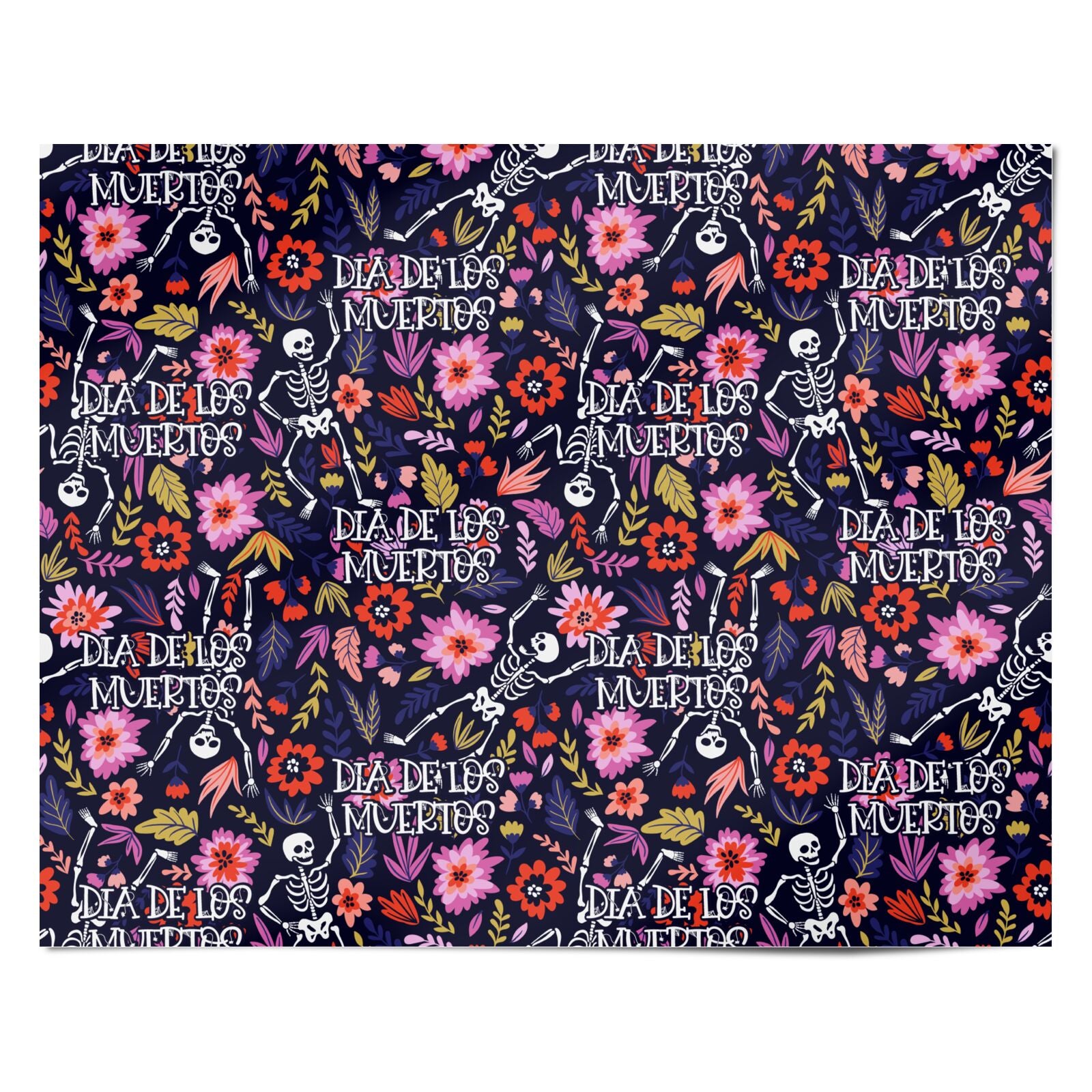 Floral Skeleton Personalised Wrapping Paper Alternative