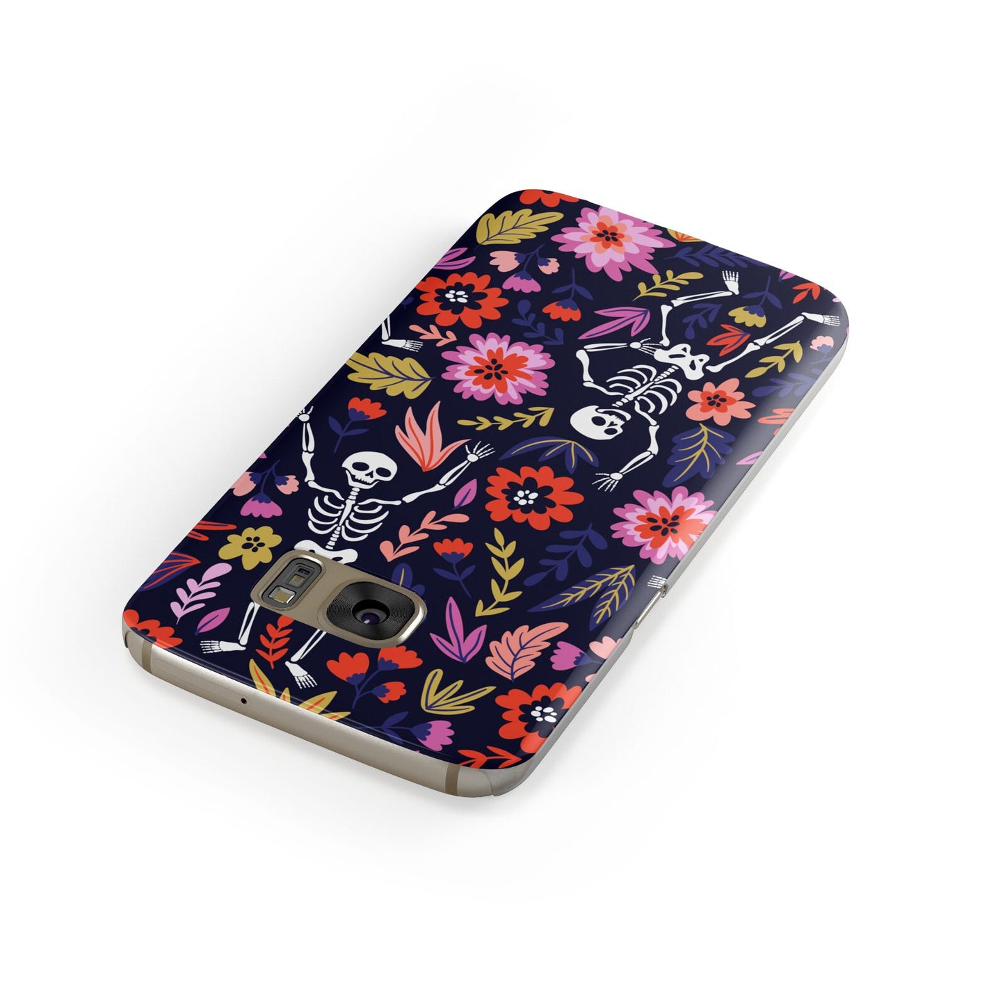 Floral Skeleton Samsung Galaxy Case Front Close Up