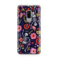 Floral Skeleton Samsung Galaxy S9 Plus Case on Silver phone