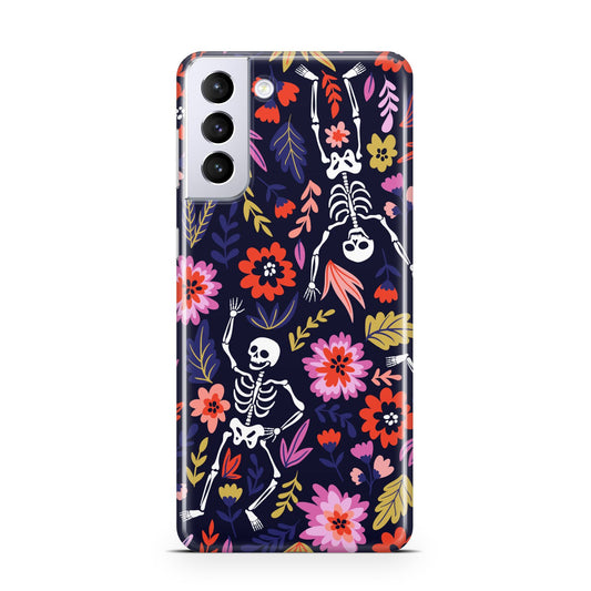 Floral Skeleton Samsung S21 Plus Phone Case