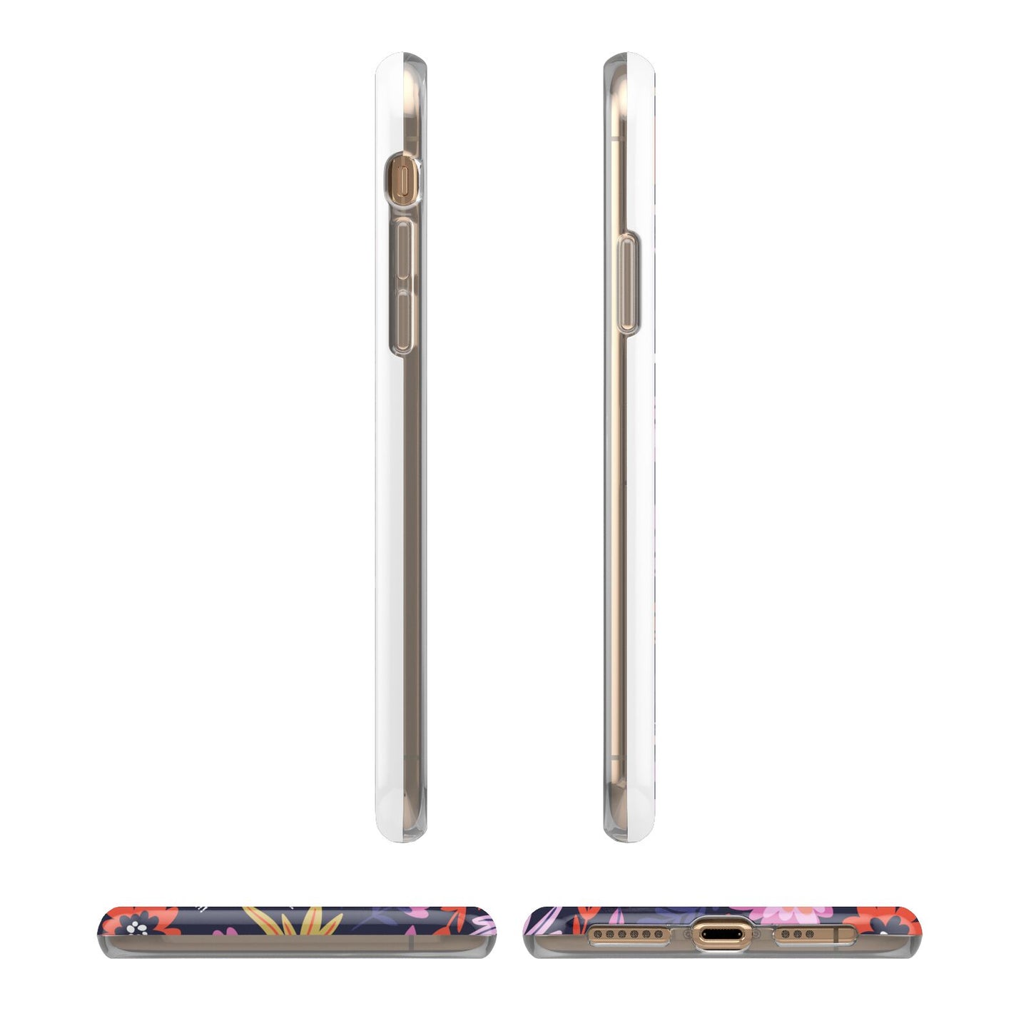 Floral Skeleton iPhone 11 3D Tough Case Angle Images