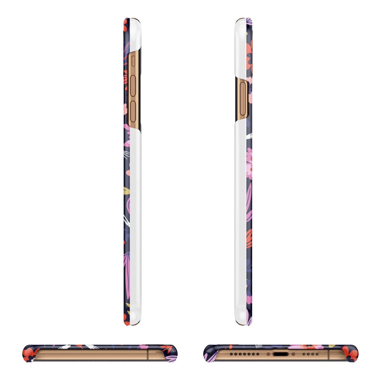 Floral Skeleton iPhone 11 Pro Max 3D Snap Case Angle Images