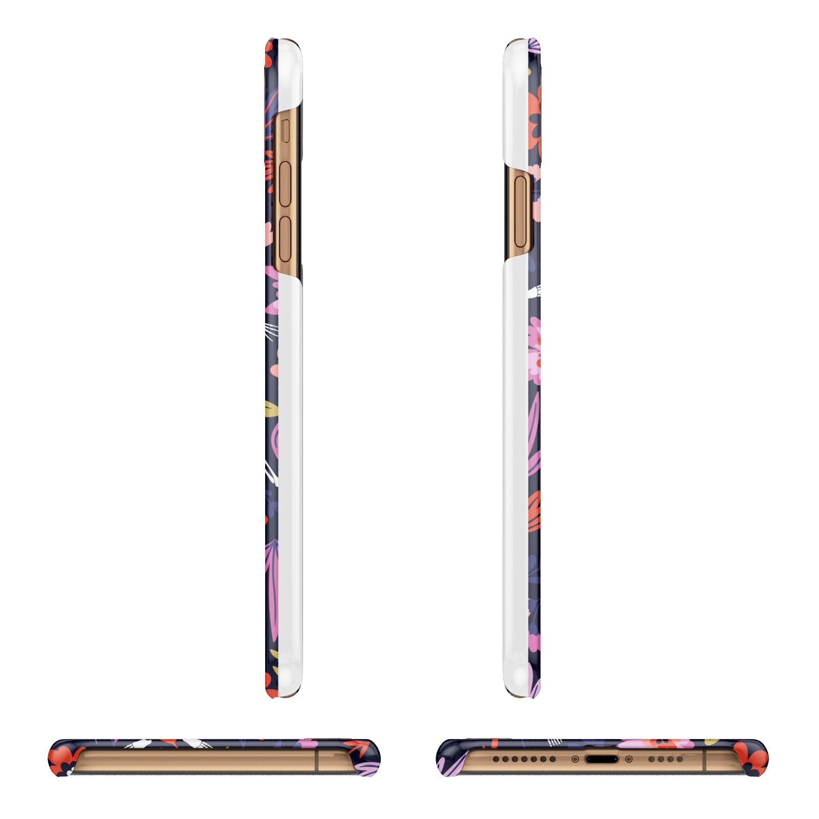 Floral Skeleton iPhone 11 Pro Max 3D Snap Case Angle Images