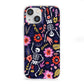 Floral Skeleton iPhone 13 Mini Clear Bumper Case