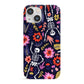 Floral Skeleton iPhone 13 Mini Full Wrap 3D Snap Case