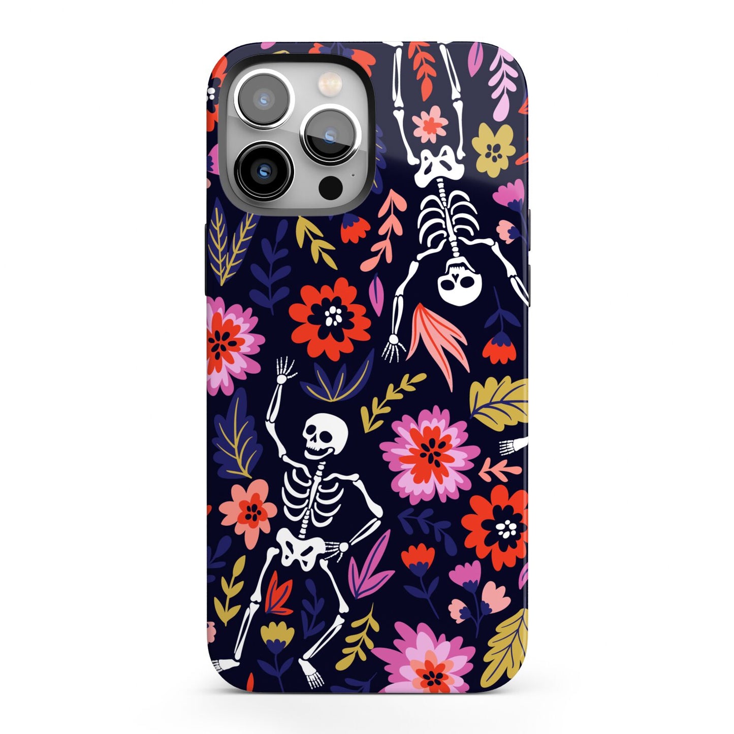 Floral Skeleton iPhone 13 Pro Max Full Wrap 3D Tough Case