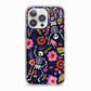 Floral Skeleton iPhone 13 Pro TPU Impact Case with White Edges