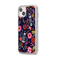 Floral Skeleton iPhone 14 Plus Glitter Tough Case Starlight Angled Image