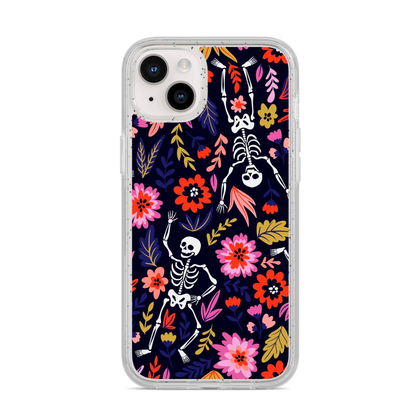 Floral Skeleton iPhone 14 Plus Glitter Tough Case Starlight