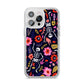Floral Skeleton iPhone 14 Pro Max Clear Tough Case Silver
