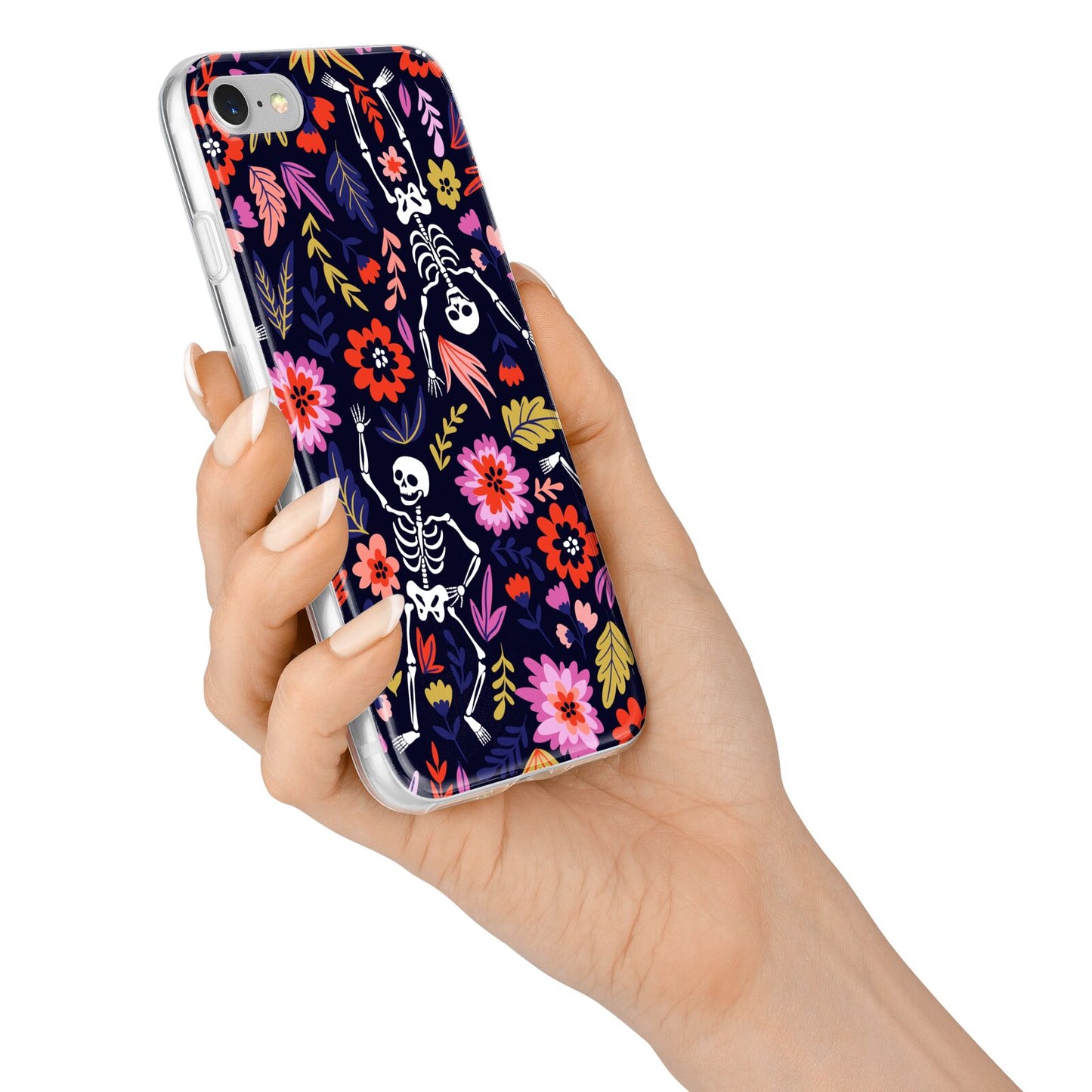 Floral Skeleton iPhone 7 Bumper Case on Silver iPhone Alternative Image