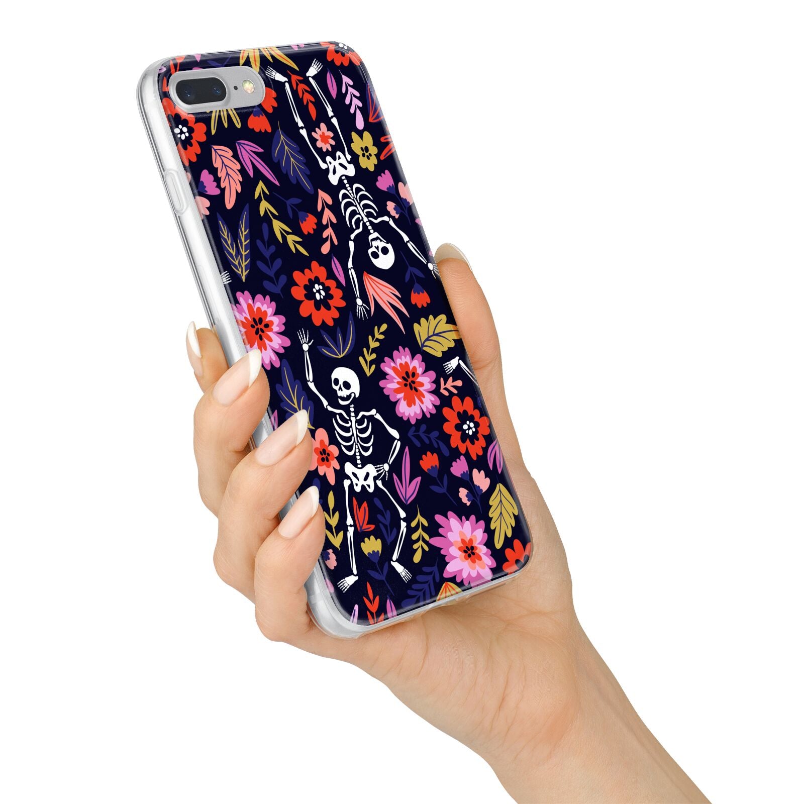 Floral Skeleton iPhone 7 Plus Bumper Case on Silver iPhone Alternative Image