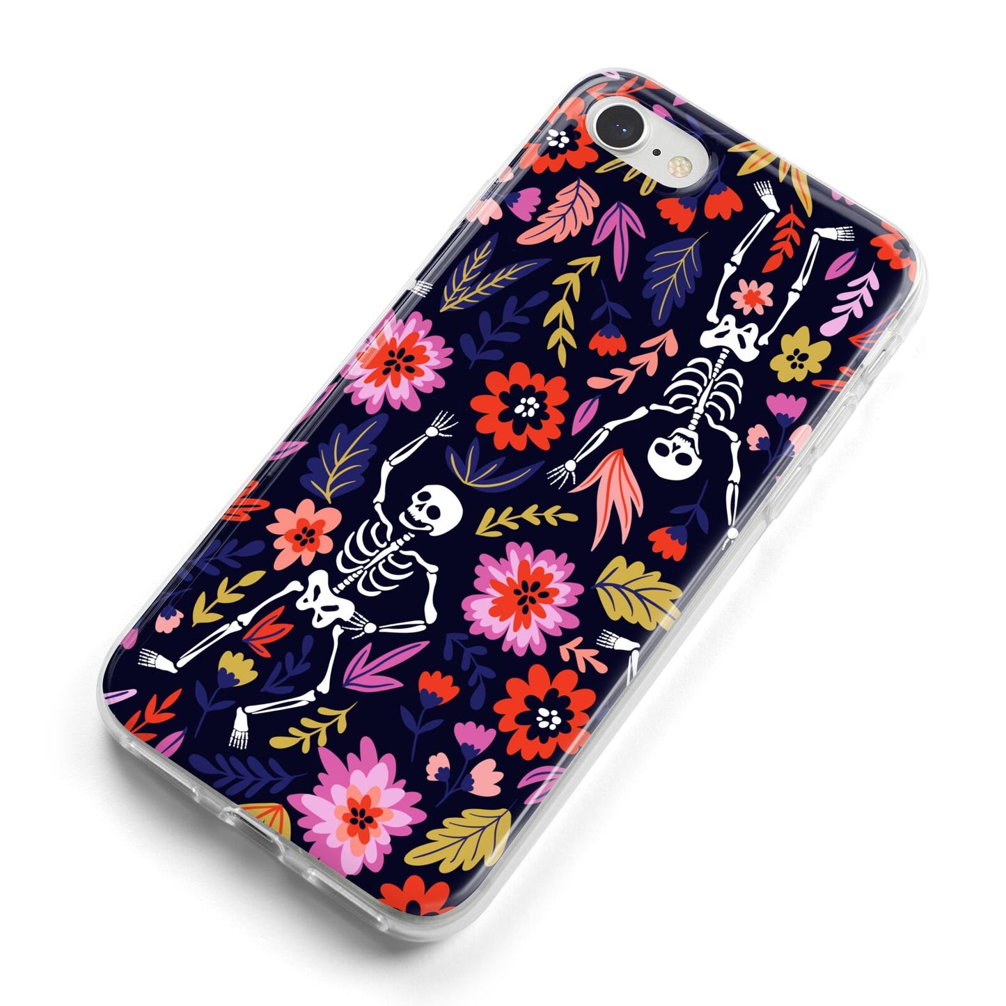 Floral Skeleton iPhone 8 Bumper Case on Silver iPhone Alternative Image