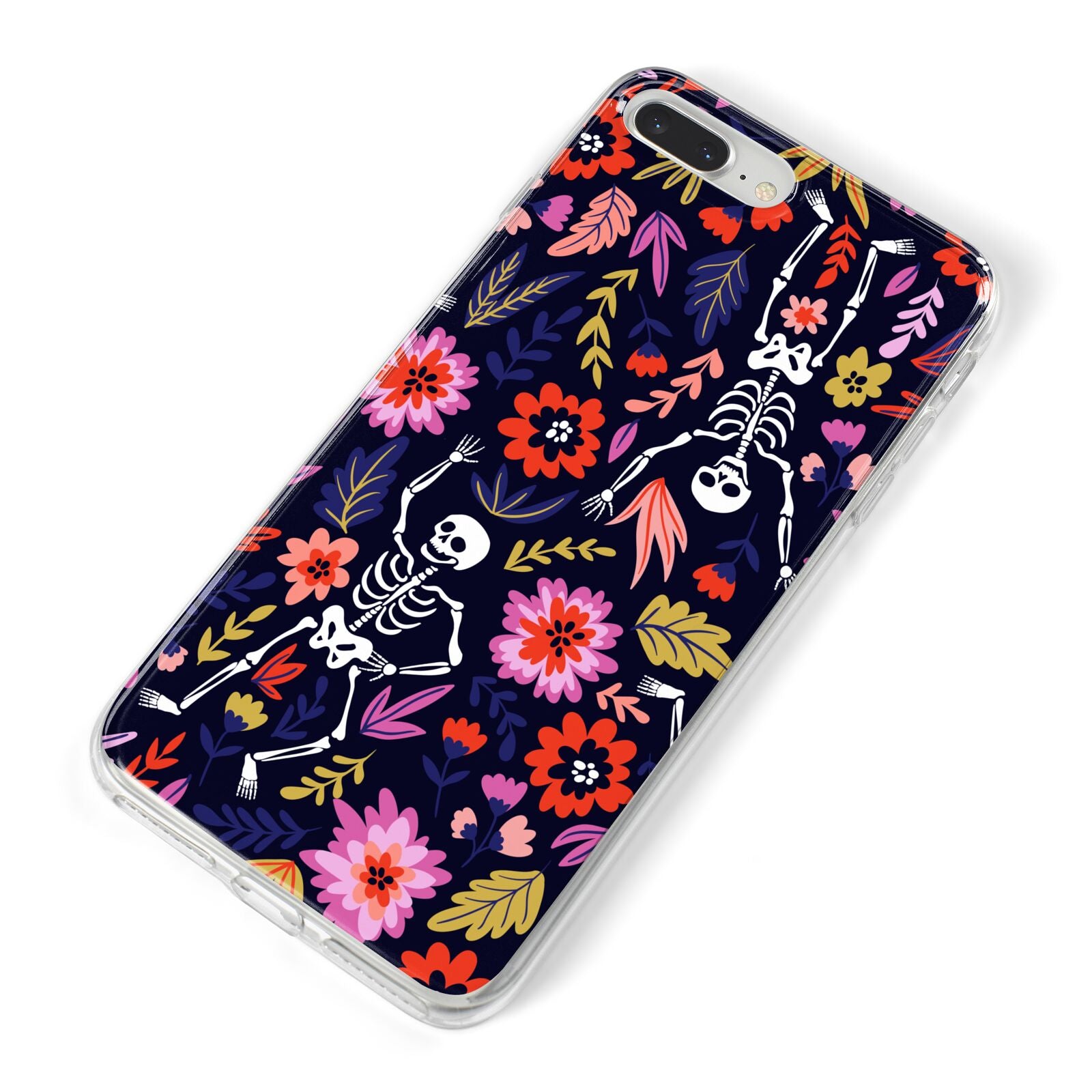 Floral Skeleton iPhone 8 Plus Bumper Case on Silver iPhone Alternative Image